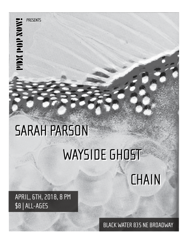 Gig Poster for PDX Pop Now! B + W