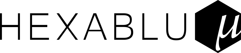 Hexablu Logo, Horizontal, Black