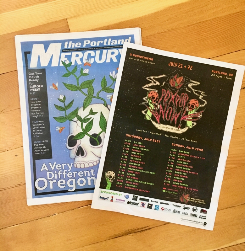 PDX Pop Now! Program Insert & Layout for the Mercury